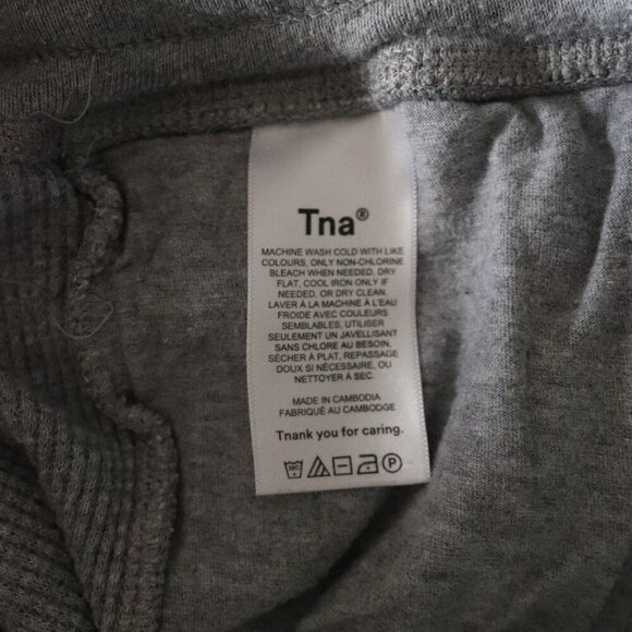 TNA Women's Grey Sz S Waffle Knit Mid Rise Thermal Pull On Joggers - Picture 11 of 12